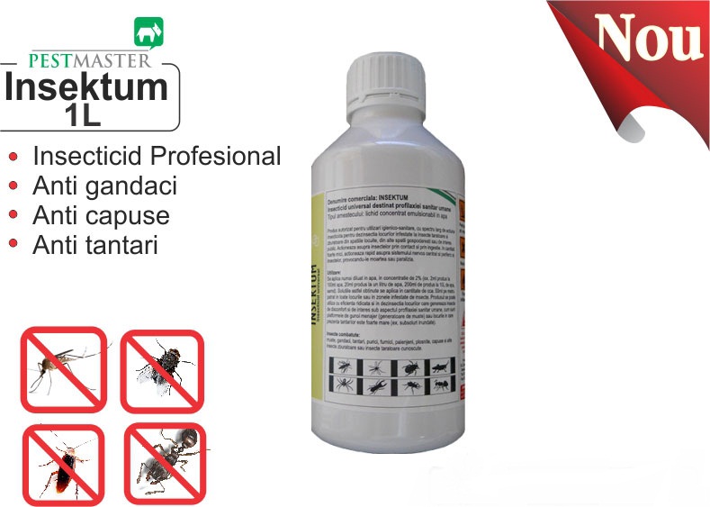 Insecticid universal impotriva insectelor taratoare si zburatoare - Insektum 1L   